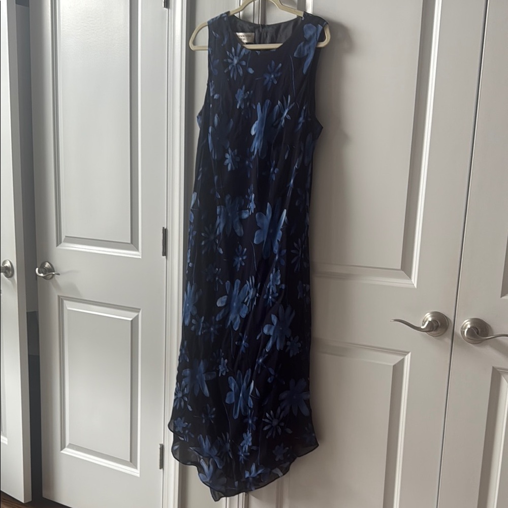 Floral Blue Sleeveless Dress
